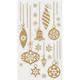Glitter Gold Christmas Ornament Vinyl Cling Decals, 17pc