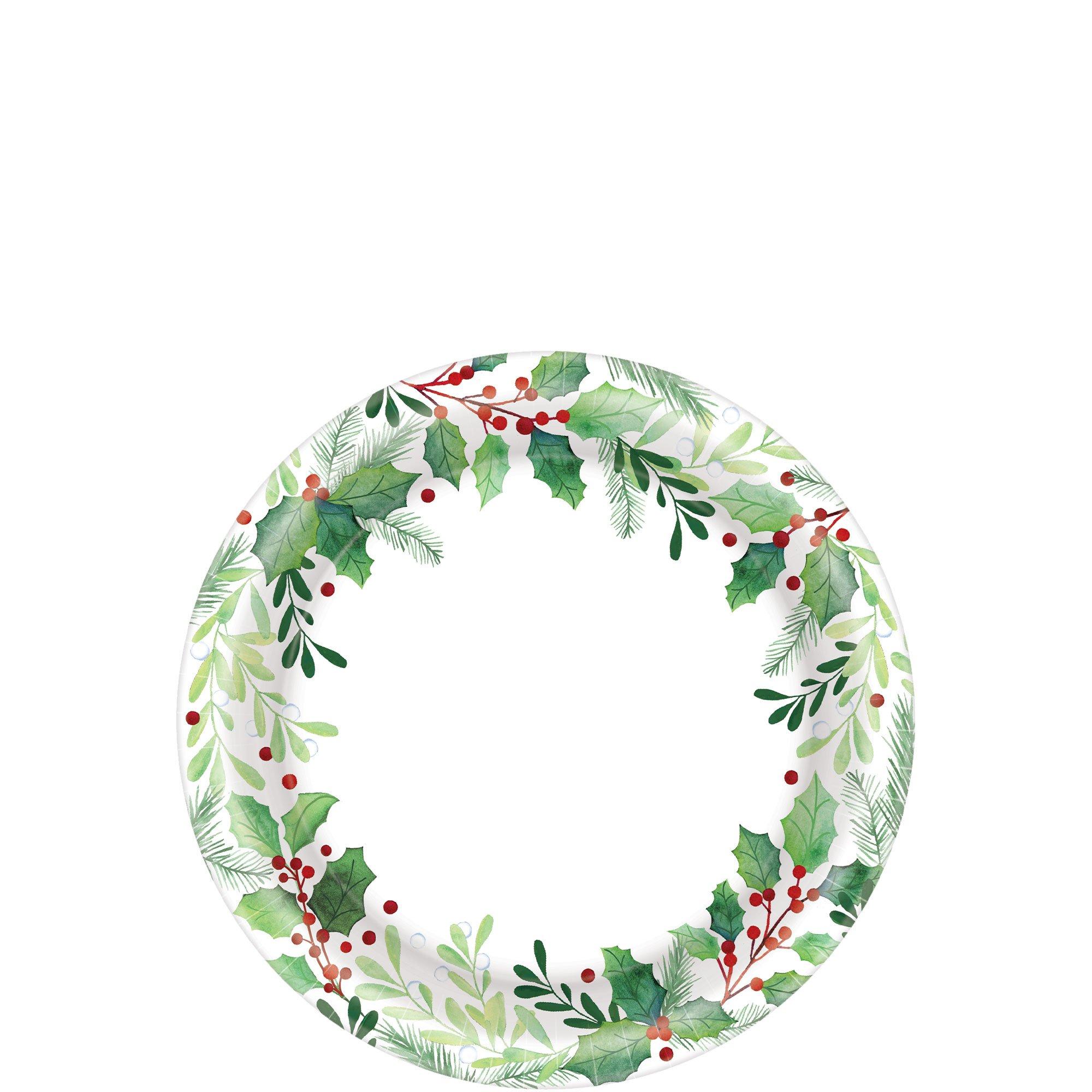 Calm & Bright Christmas Paper Dessert Plates, 7in, 8ct