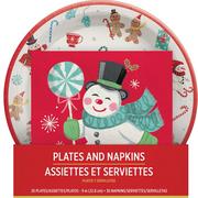 Peppermint Twist Christmas Paper Lunch Plates (9in, 30ct) & Napkins (6.5in, 30ct)