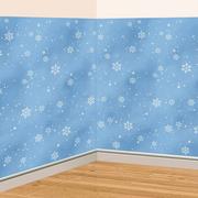 Winter Snowflake Flurry Plastic Room Roll, 16ft x 4ft