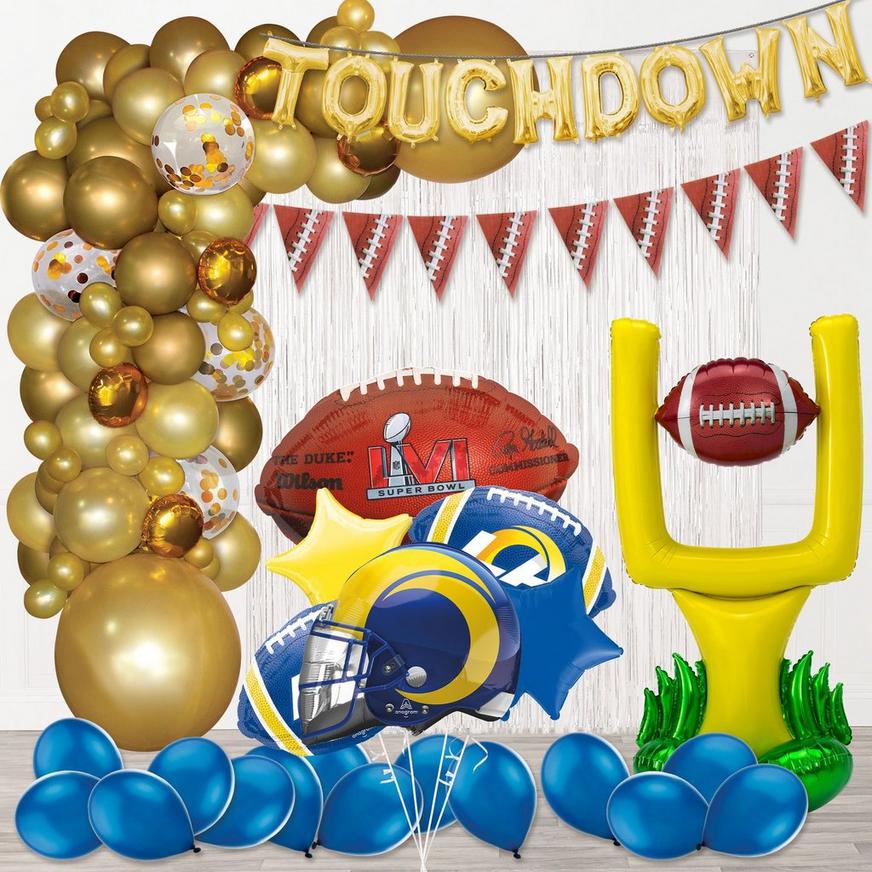 DIY Los Angeles Rams Game Day Super Bowl Deluxe Balloon Room Decorating Kit, 34pc