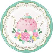 Floral Tea Party Paper Dessert Plates, 7in, 8ct
