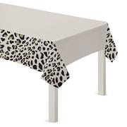 Black & Gold Leopard Print Paper Table Cover, 54in x 102in