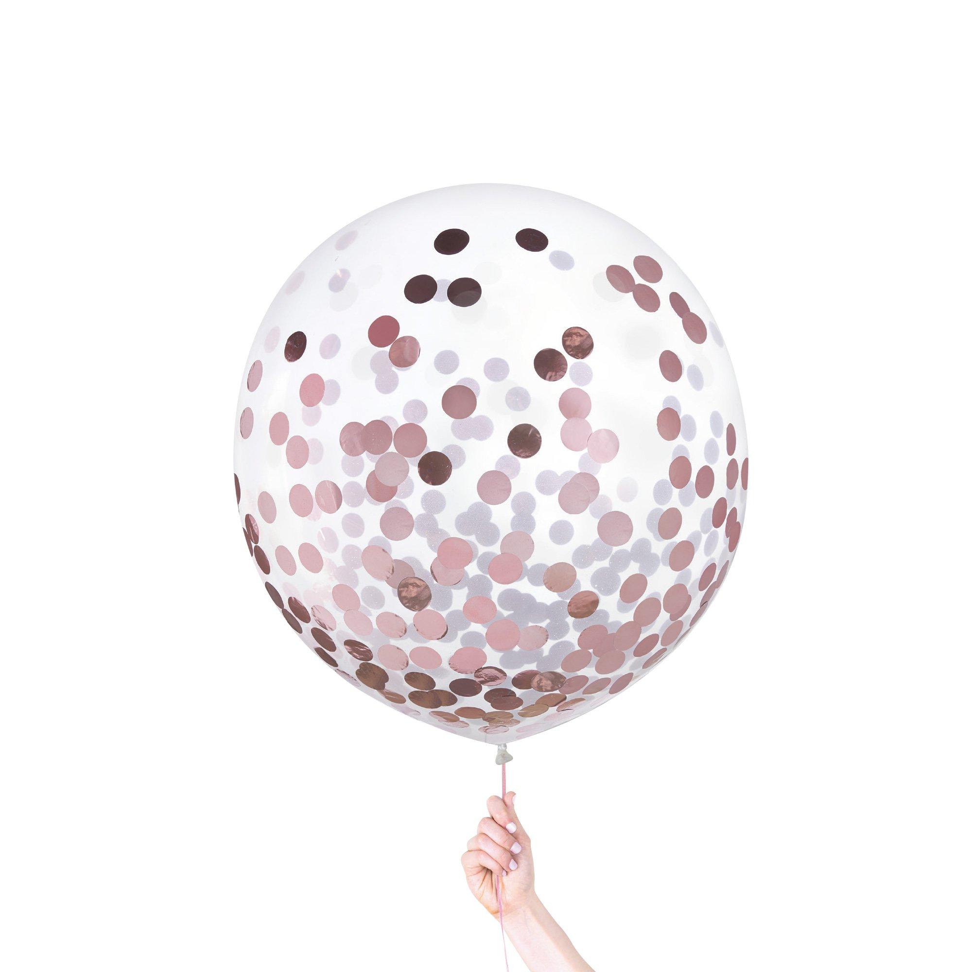 2ct 24in Rose Gold Confetti Balloons Party City 