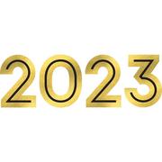 Black & Metallic Gold 2023 Cardstock Year Cutouts, 21.5in Numbers