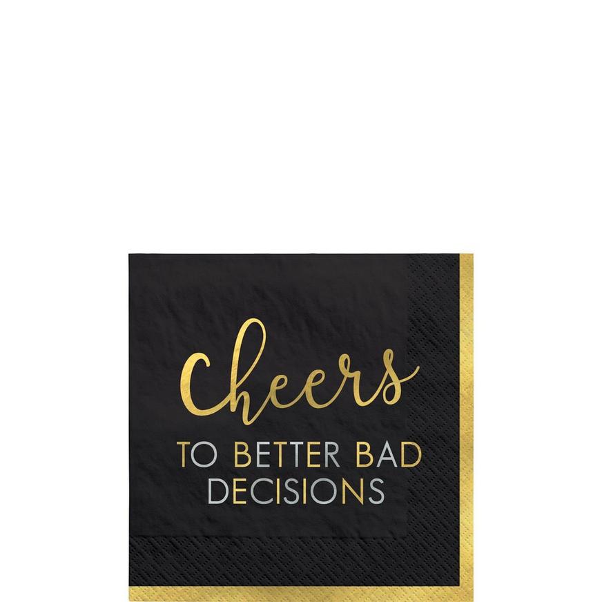 Cheers to Better Bad Decisions New Year's Eve Beverage Napkins, 5in, 16ct