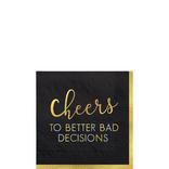 Cheers to Better Bad Decisions New Year's Eve Beverage Napkins, 5in, 16ct
