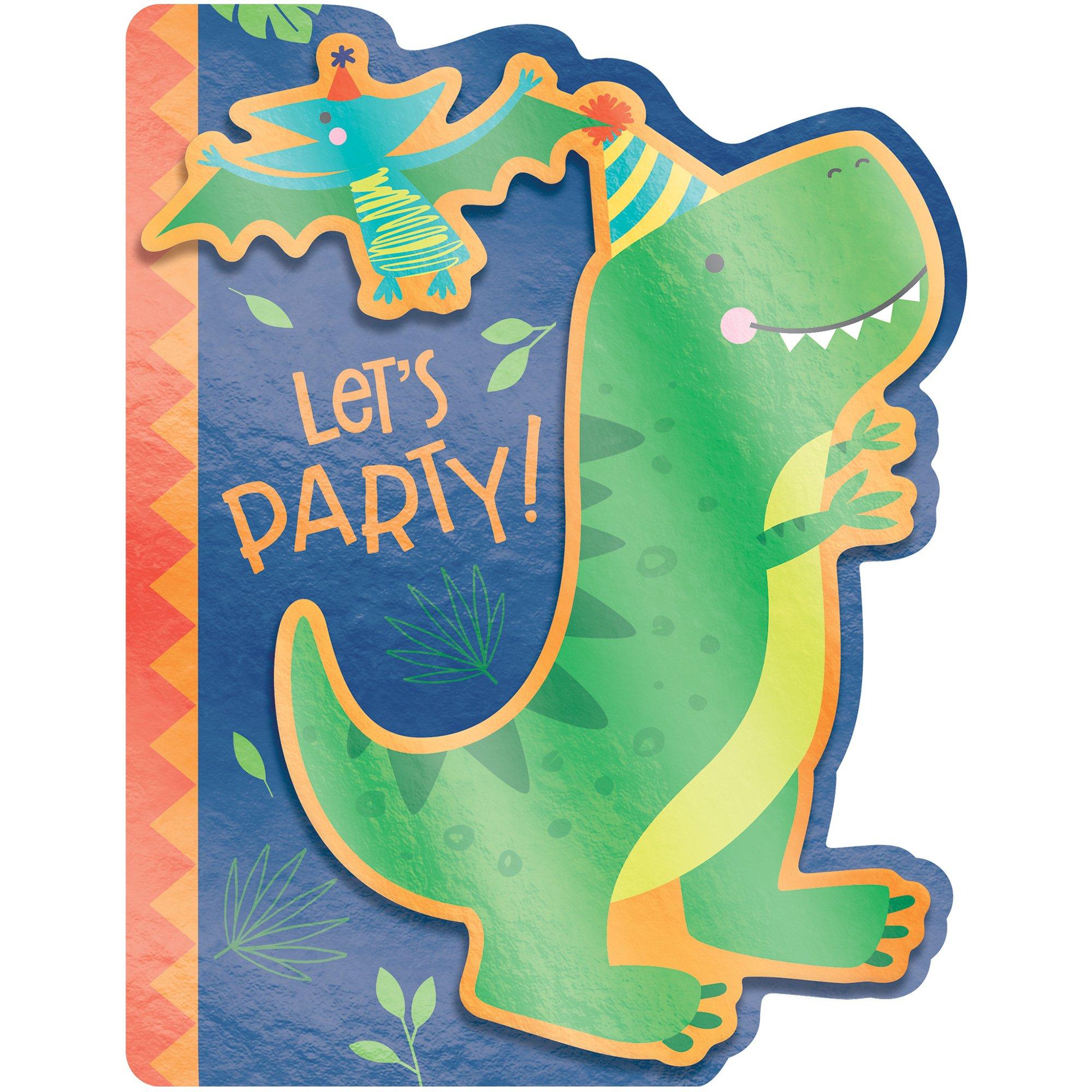 Dino-Mite Let’s Party Invitations, 8ct