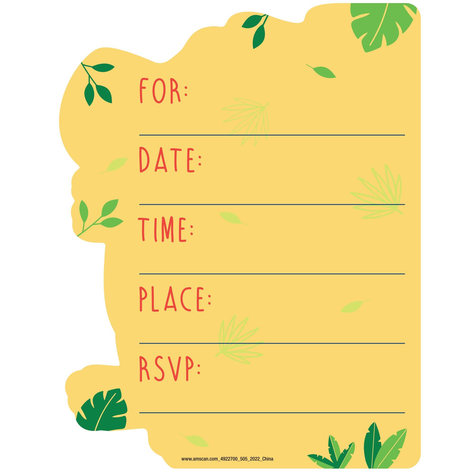 Dino-Mite Let’s Party Invitations, 8ct