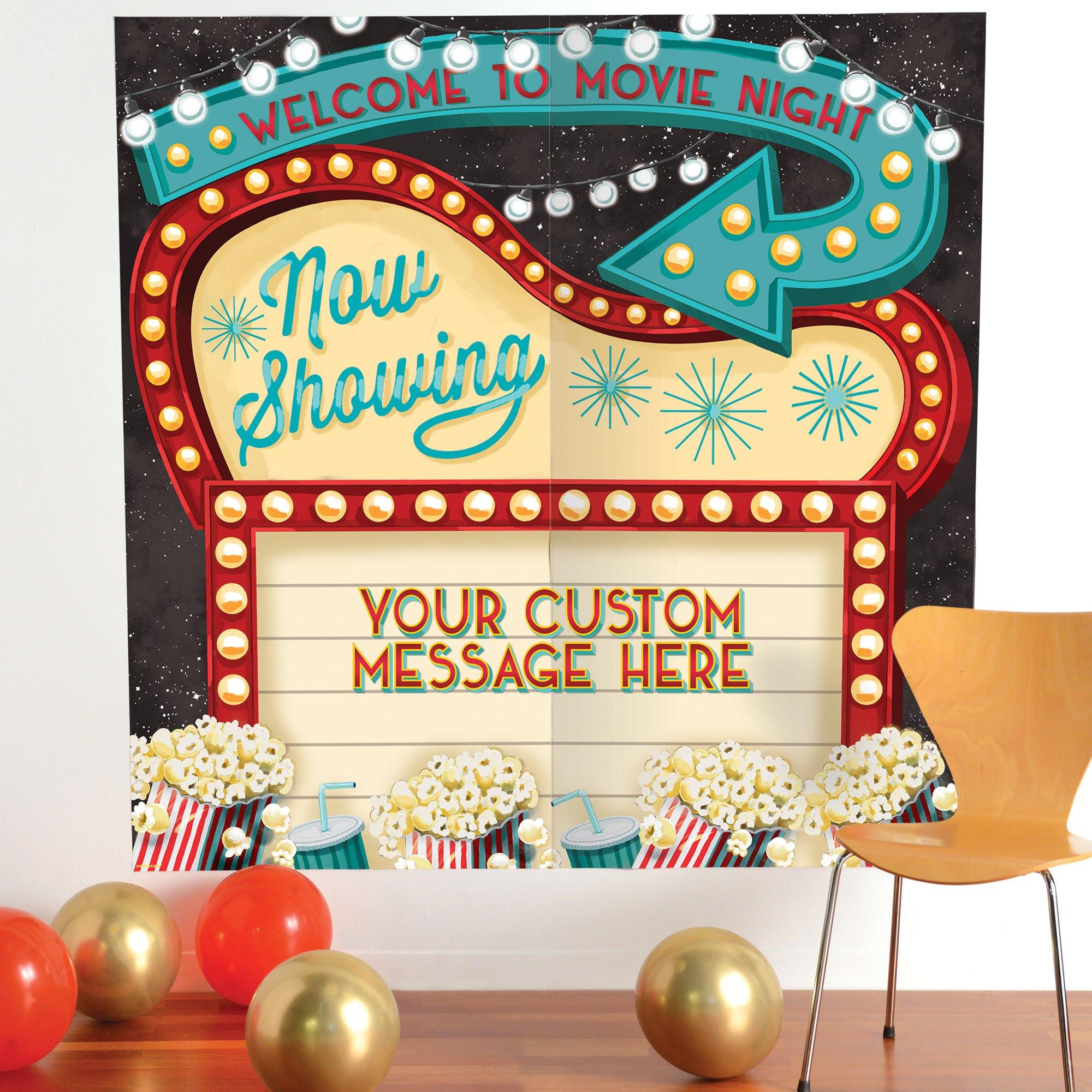 Customizable Movie Night Plastic Scene Setter, 5.4ft x 5.4ft