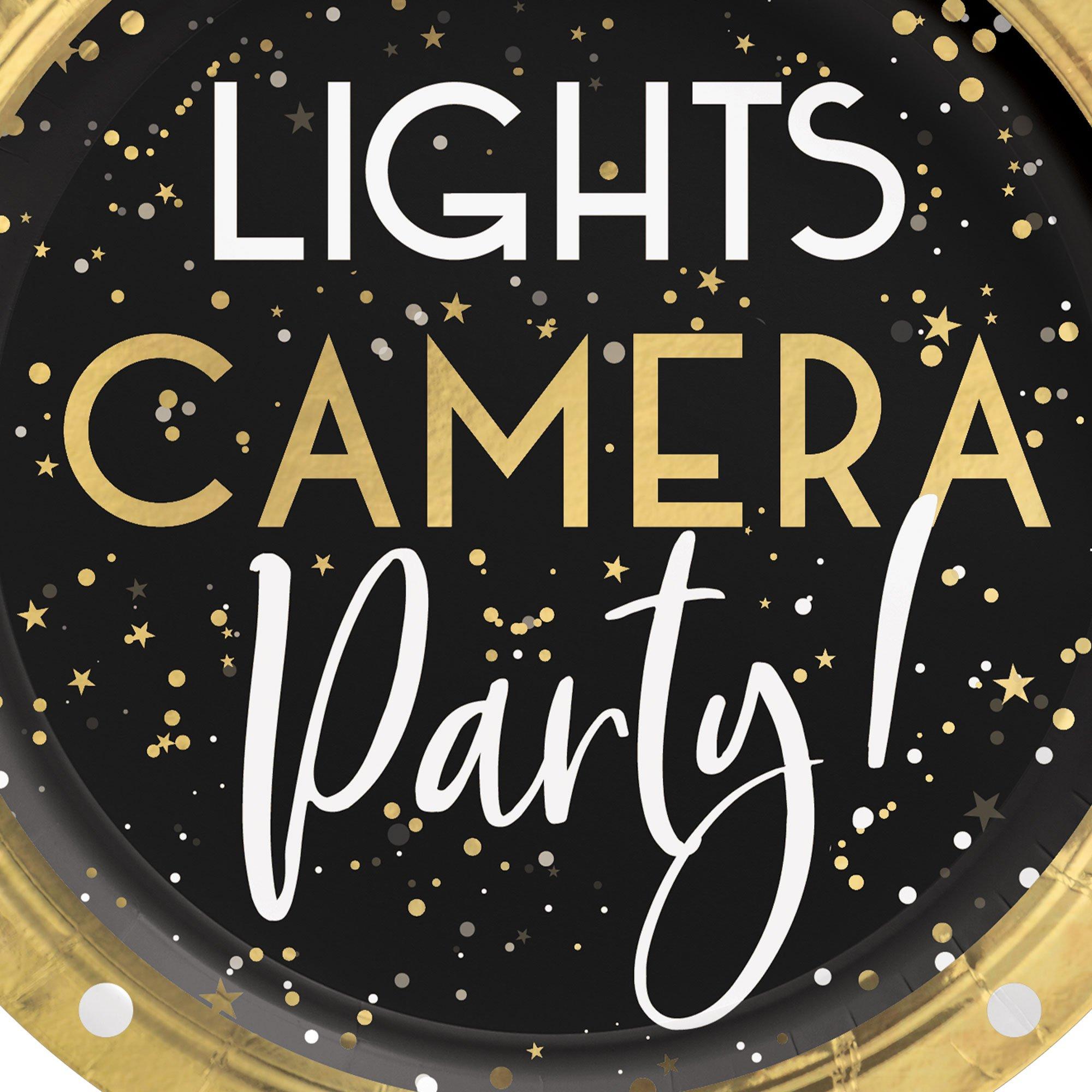 Metallic Lights Camera Party Paper Dessert Plates, 6.75in, 20ct - Awards Night