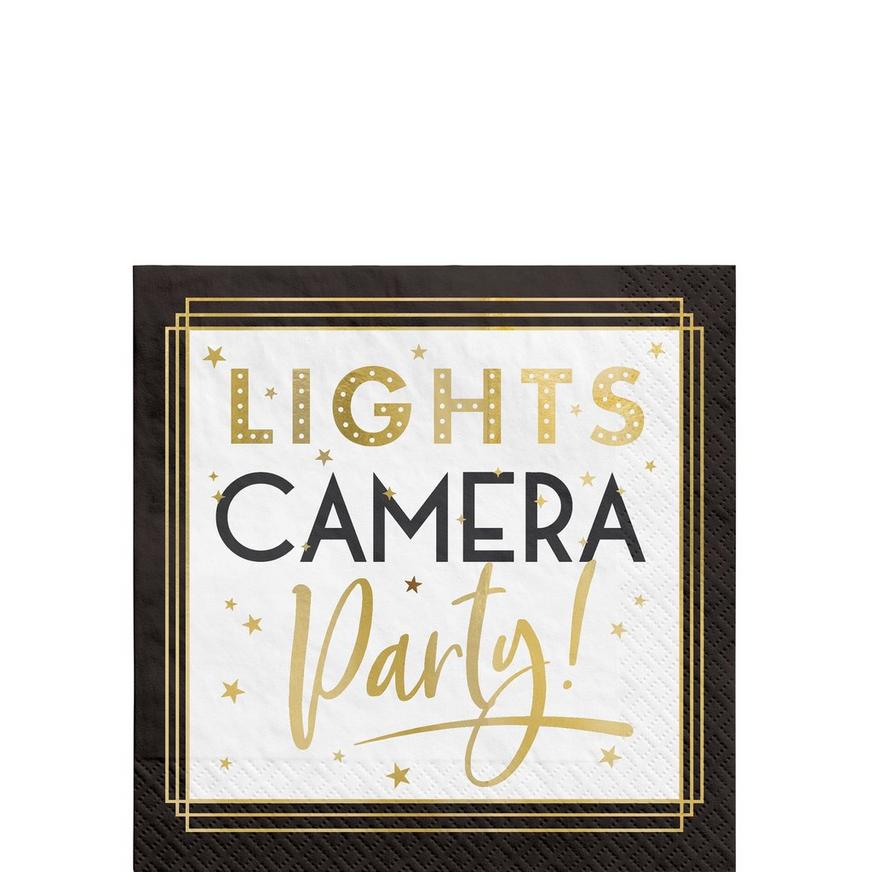 Metallic Lights Camera Party Paper Beverage Napkins, 5in, 40ct - Awards Night