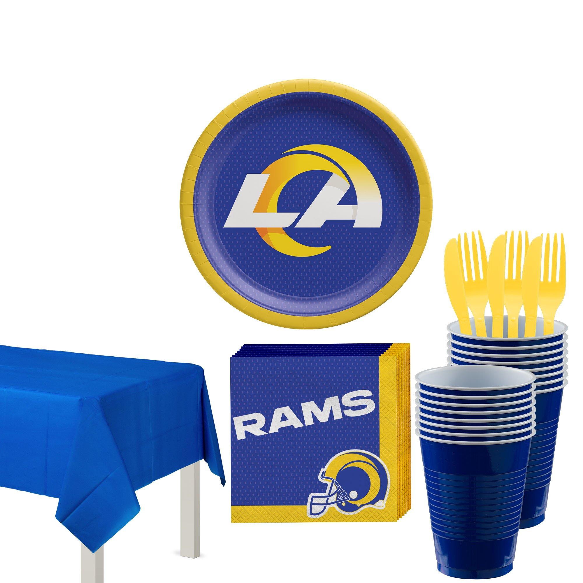 Party City Los Angeles Rams Tableware Kit for 18 Guests | Party Themes Theme
