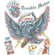 Traditional-Style Trouble Maker Extra Large Temporary Tattoos, 15pc
