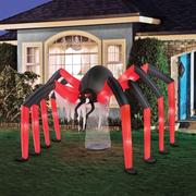 Light-Up Red & Black Giant Spider Inflatable Yard Decoration, 9ft x 6ft