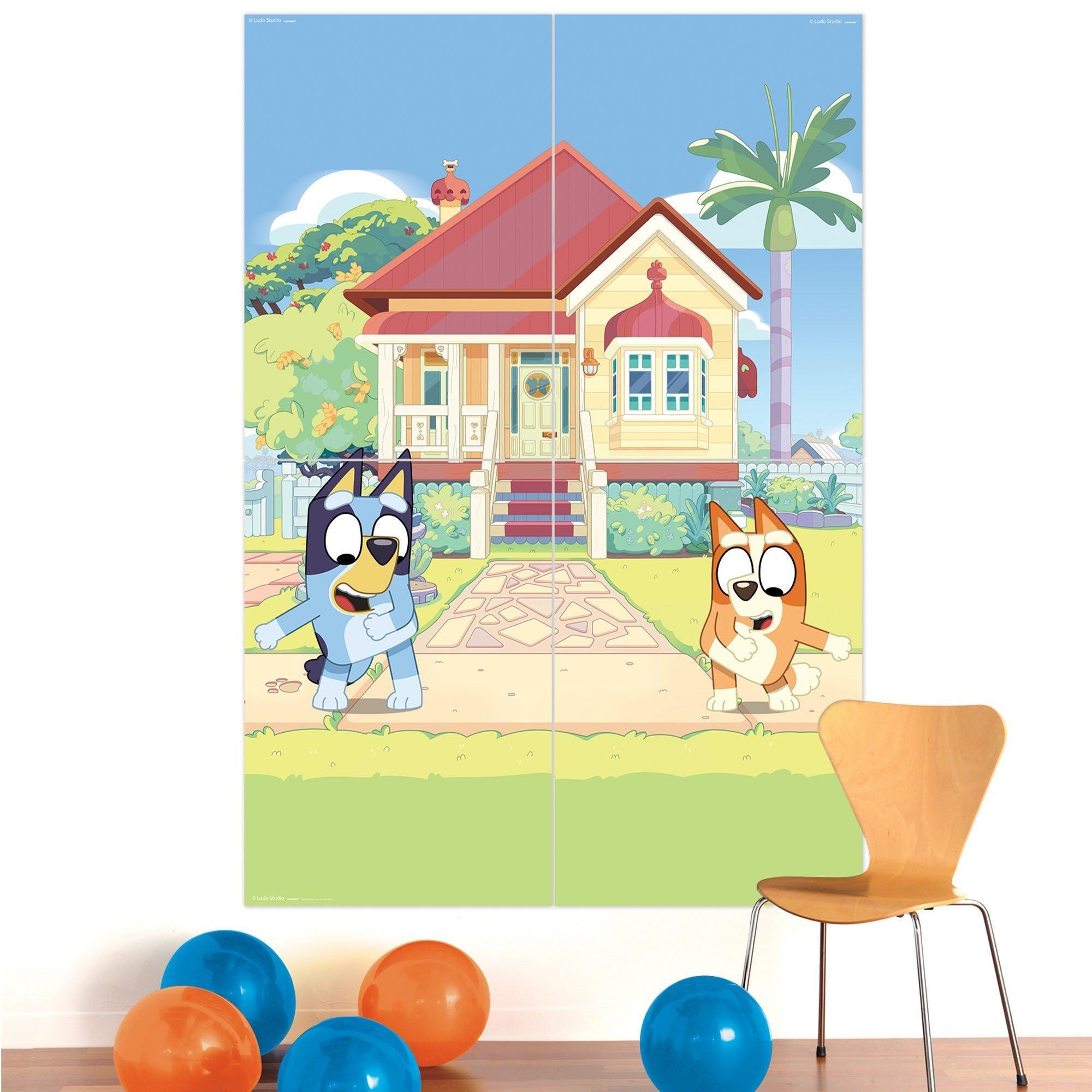 Bluey Party Decorating Supplies Pack - Kit Includes Themed Latex Balloons, Table Decorations, Candle, Swirls & Photo Booth Kit