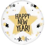 Clearly Stars Happy New Year Plastic Balloon, 18in - Crystal Clearz