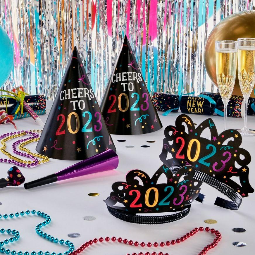 Kit for 4 - Colorful Confetti New Year's Eve 2023 Party Kit, 12pc