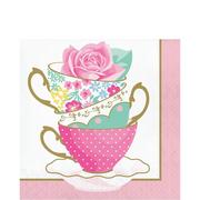 Floral Tea Party Basic Lunch Tableware Kit for 8 Guests