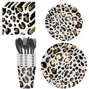 Leopard Print Basic Tableware Kit for 8 Guests