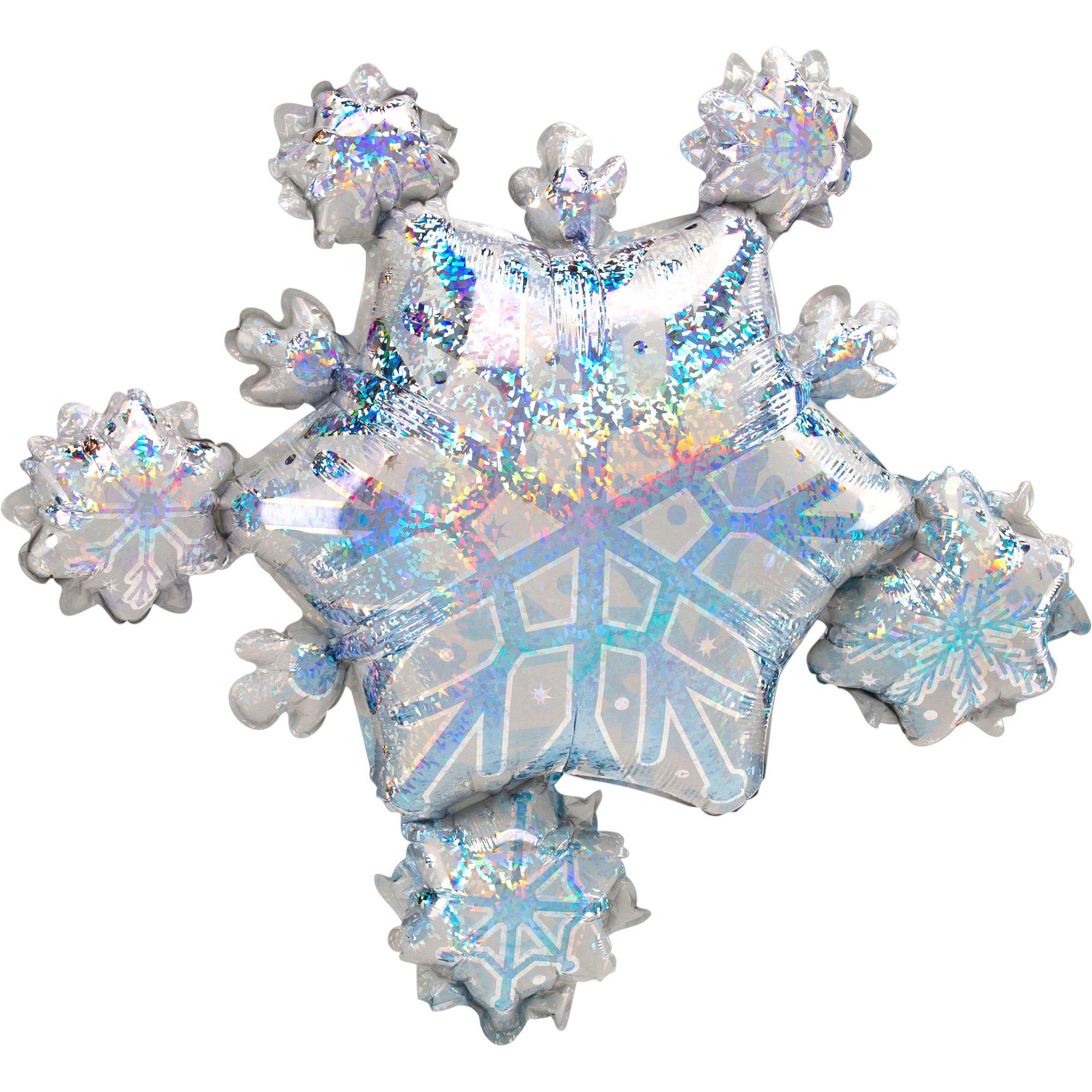 Prismatic Snowflake Cluster Foil Balloon, 32in x 30in