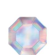 Iridescent Octagonal Paper Lunch Plates, 7in, 20ct