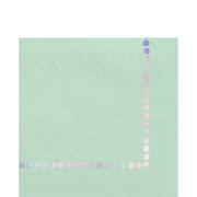 Robin's Egg Blue & Iridescent Dot Paper Lunch Napkins, 6.5in, 40ct