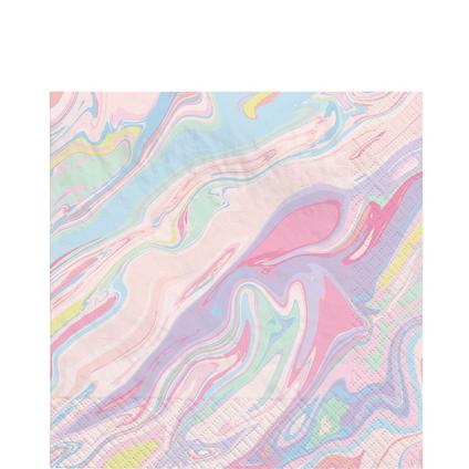 Pastel Marble Paper Lunch Napkins, 6.5in, 40ct