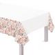 Metallic Rose Gold Floral Plastic Table Cover, 54in x 102in