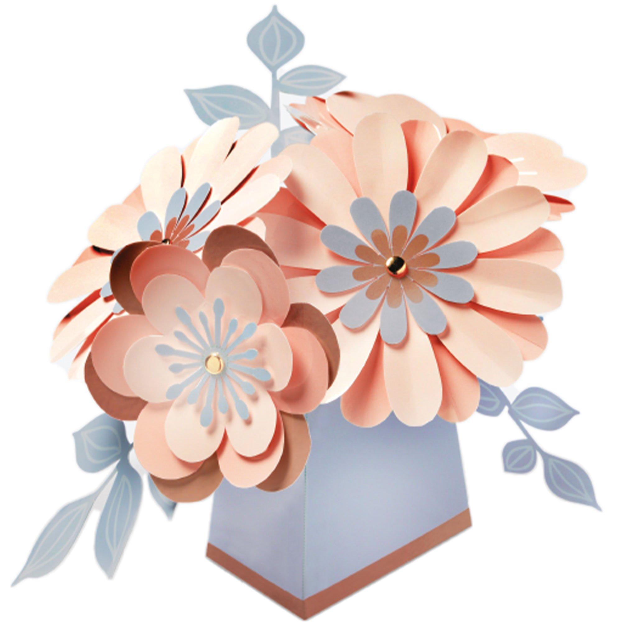 Metallic Rose Gold Floral Cardstock Centerpiece, 7in Party City