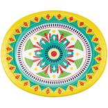 Colorful Pottery Paper Oval Plates, 12in x 10in, 8ct
