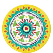 Colorful Pottery Paper Lunch Plates, 8.75in, 8ct