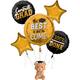 The Best Is Yet to Come Graduation Foil Balloon Bouquet, 5pc, with Plush Bear Balloon Weight