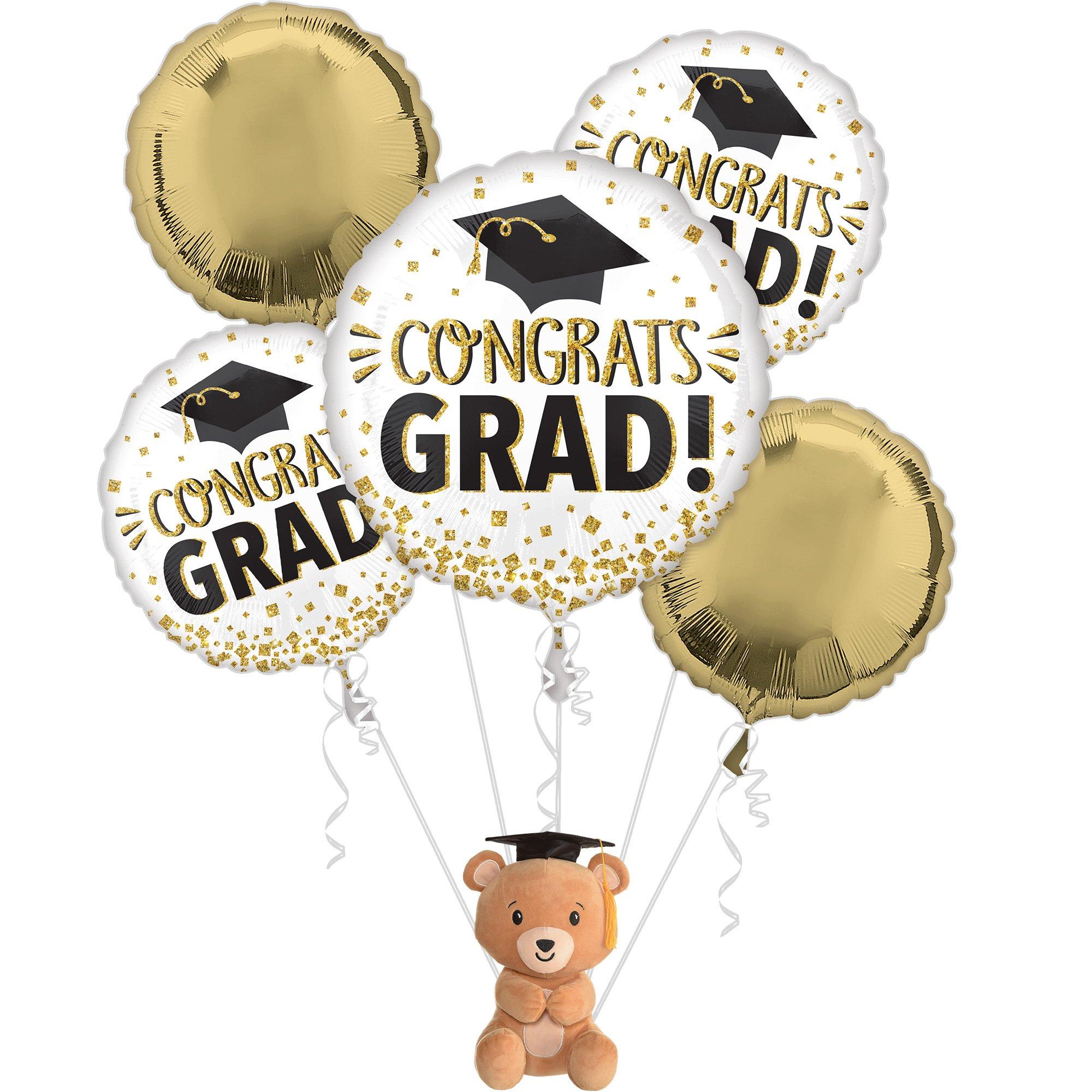 Graduation Bear & Chocolate Balloon Bouquet Box