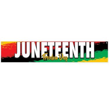 Juneteenth Vinyl Horizontal Banner, 5ft x 1ft