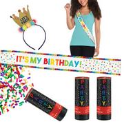 Adult Multicolor Birthday Accessory Kit, 3pc
