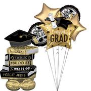 AirLoonz Stacked Books & Congrats Grad Foil Balloon Bouquet, 6pc