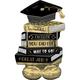 AirLoonz Stacked Books & Congrats Grad Foil Balloon Bouquet, 6pc