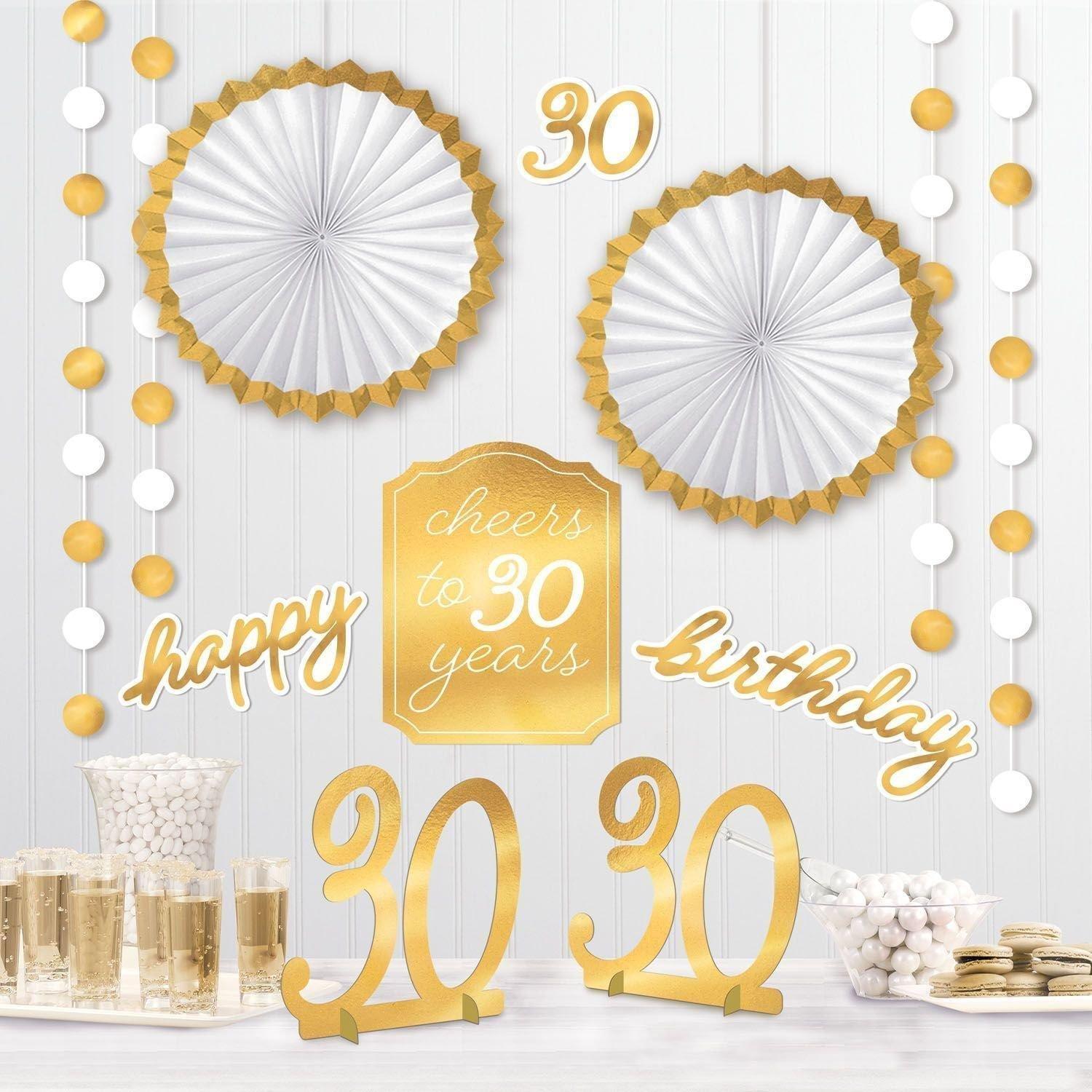 Metallic Golden Age 30th Birthday Room Decorating Kit