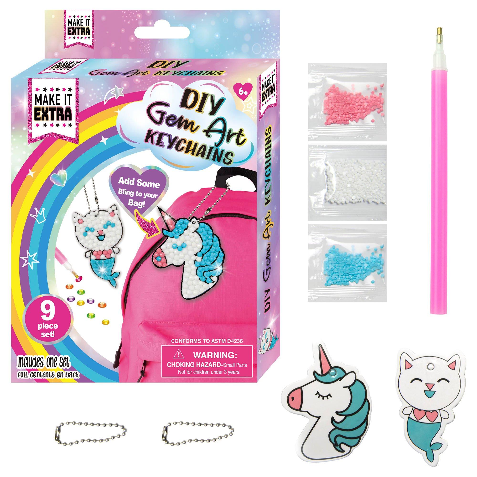 Gem Paint-By-Numbers Keychain Craft Kit (Cupcake)