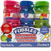 Fubbles Scented Bubbles Party Pack, 4oz, 6ct - Apple, Blueberry & Strawberry