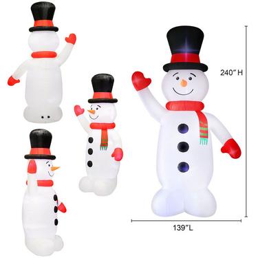 Light-Up Giant Snowman Inflatable Yard Decoration, 20ft