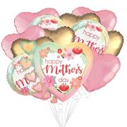 Ombre Border Floral Happy Mother's Day Foil Balloon Bouquet, 13pc