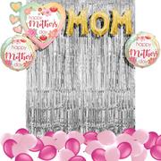 DIY Pink, Silver & Gold Mom Mother's Day Balloon Backdrop Kit, 38pc