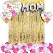 DIY Pink, Lavender, Gold & Silver Mom Mother's Day Balloon Backdrop Kit, 38pc