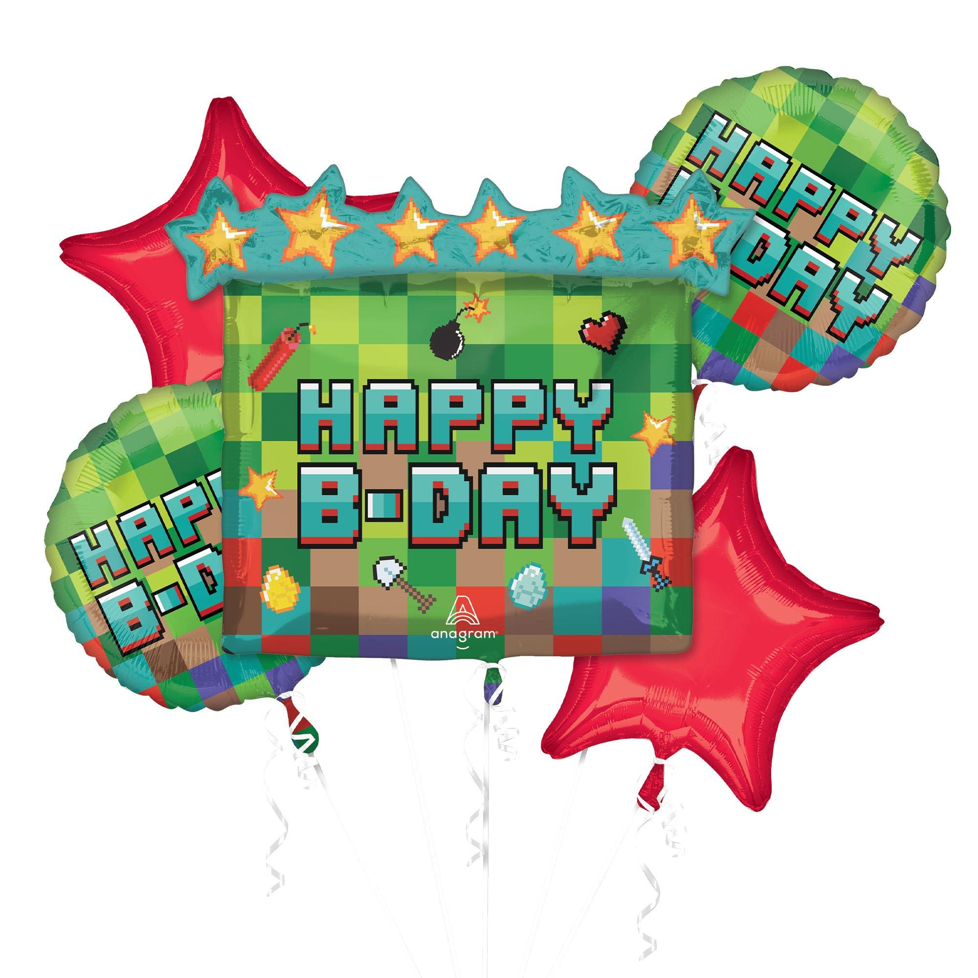 Happy Birthday Bubble Mylar Balloon Bouquet (6 Balloons) - Balloon Delivery  by