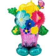 AirLoonz Pretty Flowerpot & Hearts Mother's Day Balloon Bouquet, 13pc