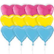 Pan Pride Hearts Foil Balloon Bouquet, 12pc