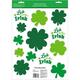 Luck of the Irish Glitter Shamrock St. Patrick's Day Vinyl Cling Decals, 13ct