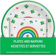 Happy St. Patrick's Day Lunch Plates (9in) & Lunch Napkins (6.5in) for 30 Guests